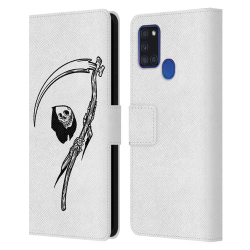 Matt Bailey Art Negative Reaper Leather Book Wallet Case Cover For Samsung Galaxy A21s (2020)