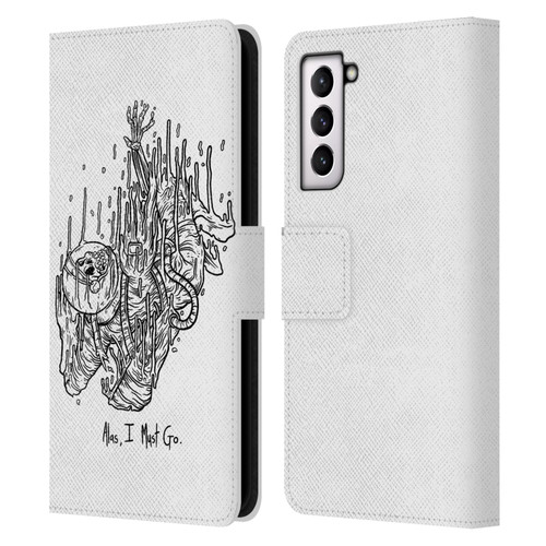 Matt Bailey Art Alas I Must Go Leather Book Wallet Case Cover For Samsung Galaxy S21 5G