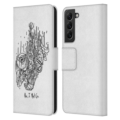 Matt Bailey Art Alas I Must Go Leather Book Wallet Case Cover For Samsung Galaxy S22+ 5G