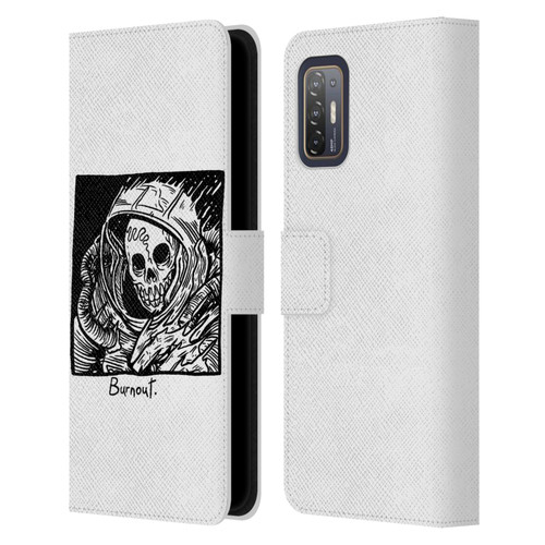 Matt Bailey Skull Burnout Leather Book Wallet Case Cover For HTC Desire 21 Pro 5G