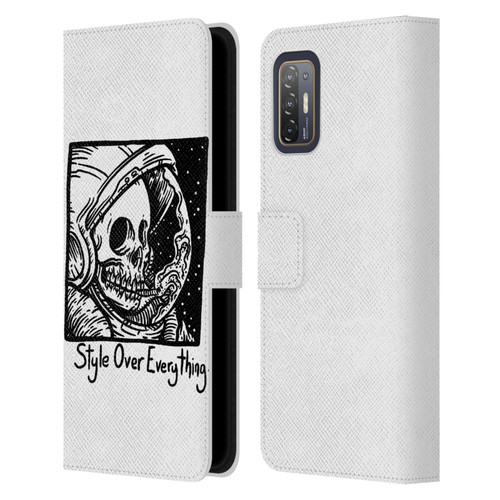 Matt Bailey Skull Style Over Everything Leather Book Wallet Case Cover For HTC Desire 21 Pro 5G