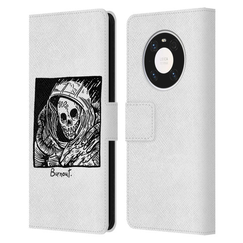 Matt Bailey Skull Burnout Leather Book Wallet Case Cover For Huawei Mate 40 Pro 5G