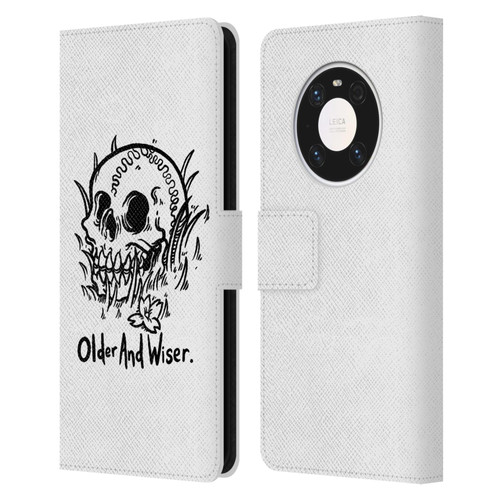 Matt Bailey Skull Older And Wiser Leather Book Wallet Case Cover For Huawei Mate 40 Pro 5G