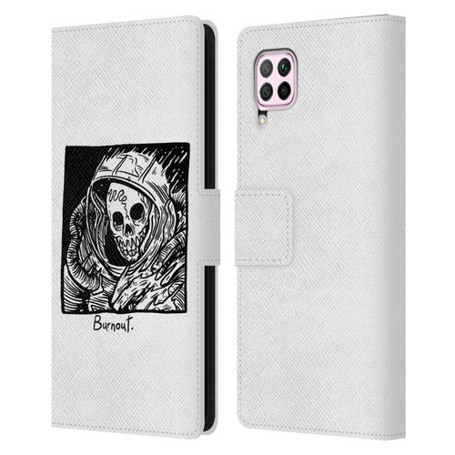 Matt Bailey Skull Burnout Leather Book Wallet Case Cover For Huawei Nova 6 SE / P40 Lite
