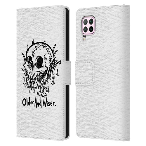Matt Bailey Skull Older And Wiser Leather Book Wallet Case Cover For Huawei Nova 6 SE / P40 Lite