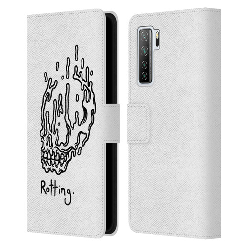 Matt Bailey Skull Rotting Leather Book Wallet Case Cover For Huawei Nova 7 SE/P40 Lite 5G