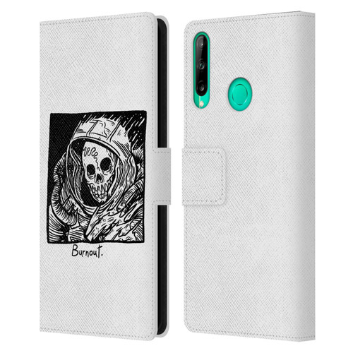 Matt Bailey Skull Burnout Leather Book Wallet Case Cover For Huawei P40 lite E