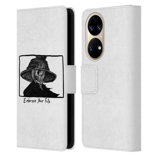 Matt Bailey Skull Embrace Your Fate Leather Book Wallet Case Cover For Huawei P50