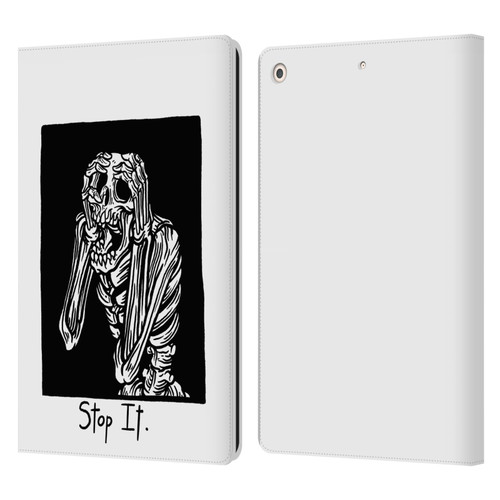 Matt Bailey Skull Stop It Leather Book Wallet Case Cover For Apple iPad 10.2 2019/2020/2021