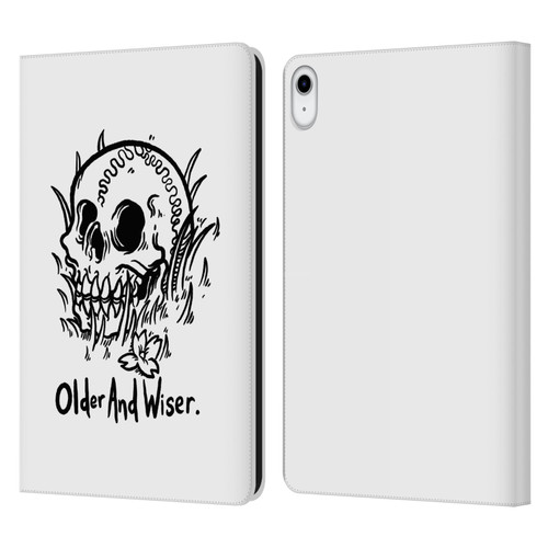 Matt Bailey Skull Older And Wiser Leather Book Wallet Case Cover For Apple iPad 10.9 2022/2025