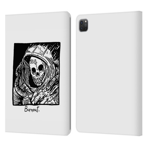 Matt Bailey Skull Burnout Leather Book Wallet Case Cover For Apple iPad Pro 11 2020 / 2021 / 2022