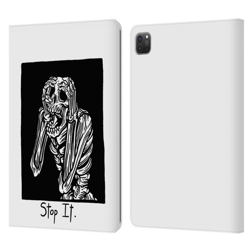 Matt Bailey Skull Stop It Leather Book Wallet Case Cover For Apple iPad Pro 11 2020 / 2021 / 2022