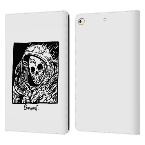 Matt Bailey Skull Burnout Leather Book Wallet Case Cover For Apple iPad 9.7 2017 / iPad 9.7 2018