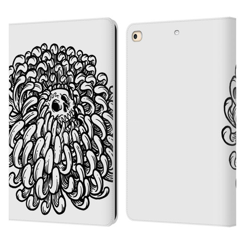Matt Bailey Skull Flower Leather Book Wallet Case Cover For Apple iPad 9.7 2017 / iPad 9.7 2018