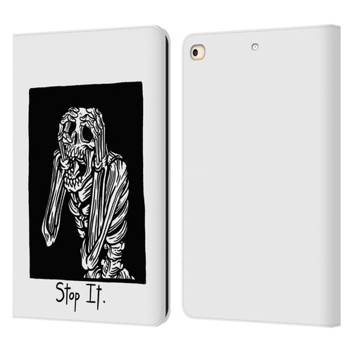 Matt Bailey Skull Stop It Leather Book Wallet Case Cover For Apple iPad 9.7 2017 / iPad 9.7 2018