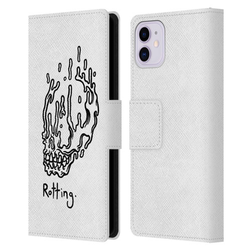 Matt Bailey Skull Rotting Leather Book Wallet Case Cover For Apple iPhone 11
