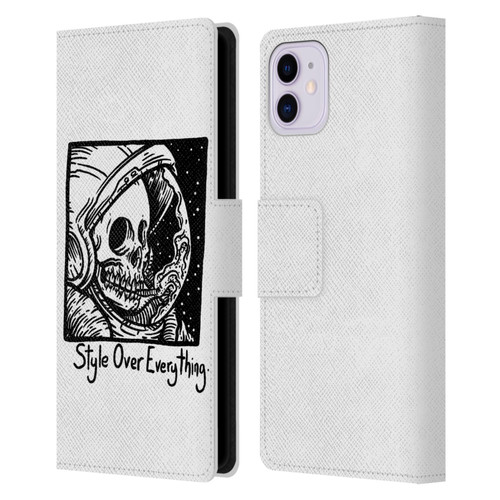 Matt Bailey Skull Style Over Everything Leather Book Wallet Case Cover For Apple iPhone 11