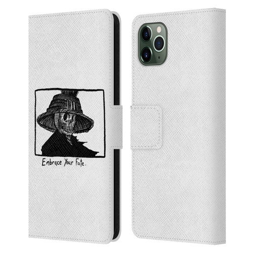 Matt Bailey Skull Embrace Your Fate Leather Book Wallet Case Cover For Apple iPhone 11 Pro Max