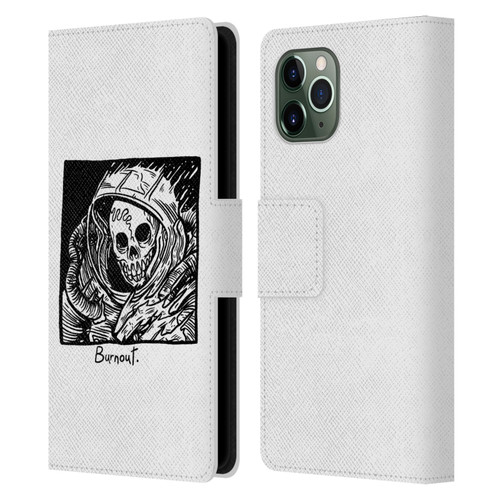 Matt Bailey Skull Burnout Leather Book Wallet Case Cover For Apple iPhone 11 Pro