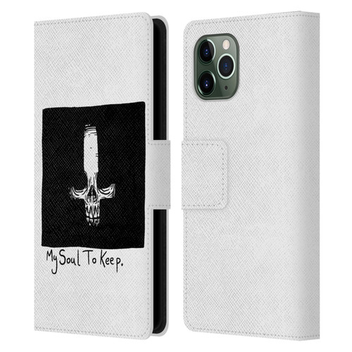 Matt Bailey Skull My Soul To Keep Leather Book Wallet Case Cover For Apple iPhone 11 Pro