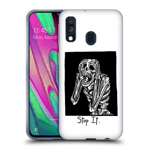 Matt Bailey Skull Stop It Soft Gel Case for Samsung Galaxy A40 (2019)