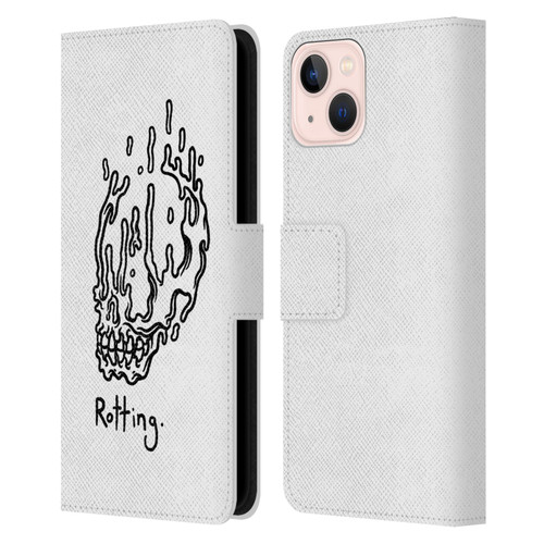 Matt Bailey Skull Rotting Leather Book Wallet Case Cover For Apple iPhone 13