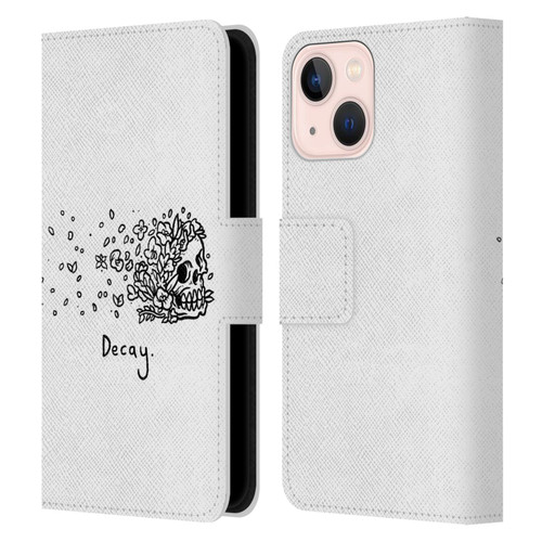 Matt Bailey Skull Decay Leather Book Wallet Case Cover For Apple iPhone 13 Mini