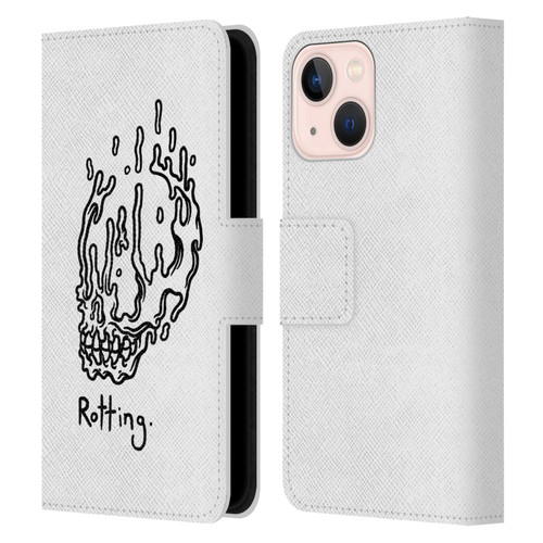 Matt Bailey Skull Rotting Leather Book Wallet Case Cover For Apple iPhone 13 Mini