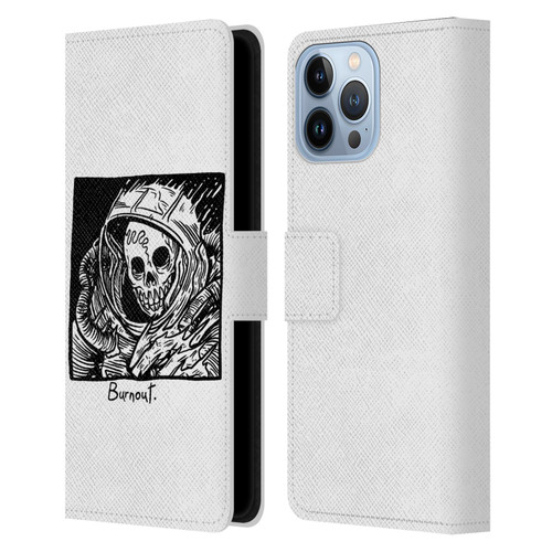 Matt Bailey Skull Burnout Leather Book Wallet Case Cover For Apple iPhone 13 Pro Max