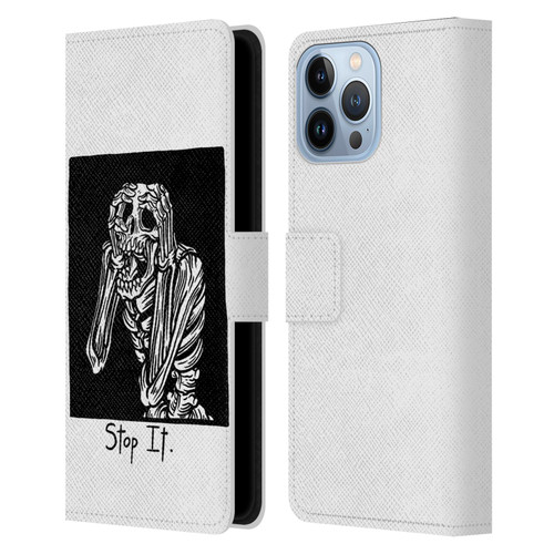 Matt Bailey Skull Stop It Leather Book Wallet Case Cover For Apple iPhone 13 Pro Max