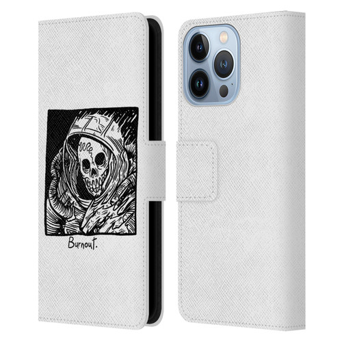 Matt Bailey Skull Burnout Leather Book Wallet Case Cover For Apple iPhone 13 Pro