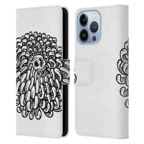 Matt Bailey Skull Flower Leather Book Wallet Case Cover For Apple iPhone 13 Pro