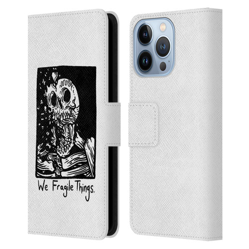 Matt Bailey Skull We Fragile Things Leather Book Wallet Case Cover For Apple iPhone 13 Pro