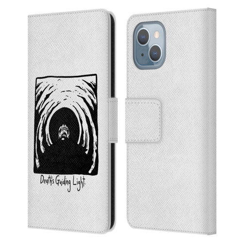 Matt Bailey Skull Deaths Guiding Light Leather Book Wallet Case Cover For Apple iPhone 14