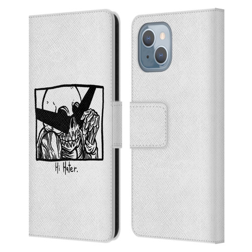 Matt Bailey Skull Hi Hater Leather Book Wallet Case Cover For Apple iPhone 14