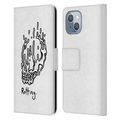 Matt Bailey Skull Rotting Leather Book Wallet Case Cover For Apple iPhone 14
