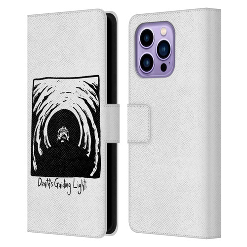 Matt Bailey Skull Deaths Guiding Light Leather Book Wallet Case Cover For Apple iPhone 14 Pro Max