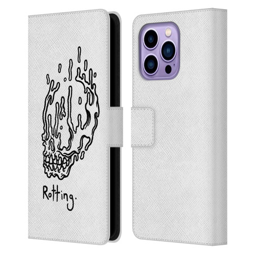 Matt Bailey Skull Rotting Leather Book Wallet Case Cover For Apple iPhone 14 Pro Max