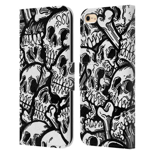 Matt Bailey Skull All Over Leather Book Wallet Case Cover For Apple iPhone 6 / iPhone 6s