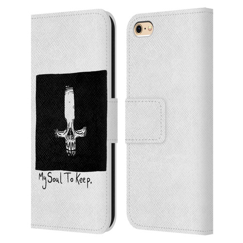 Matt Bailey Skull My Soul To Keep Leather Book Wallet Case Cover For Apple iPhone 6 / iPhone 6s