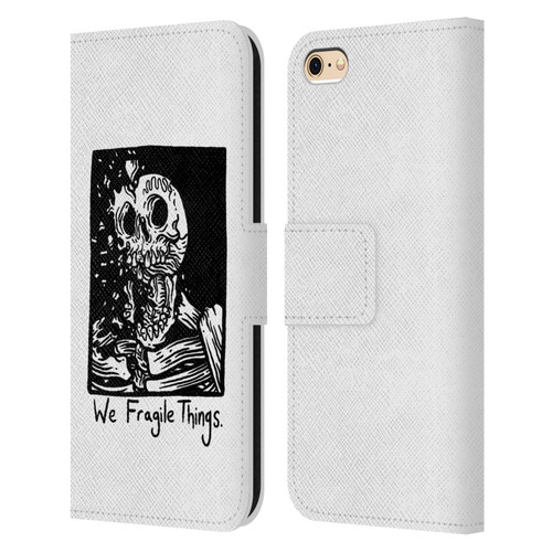 Matt Bailey Skull We Fragile Things Leather Book Wallet Case Cover For Apple iPhone 6 / iPhone 6s