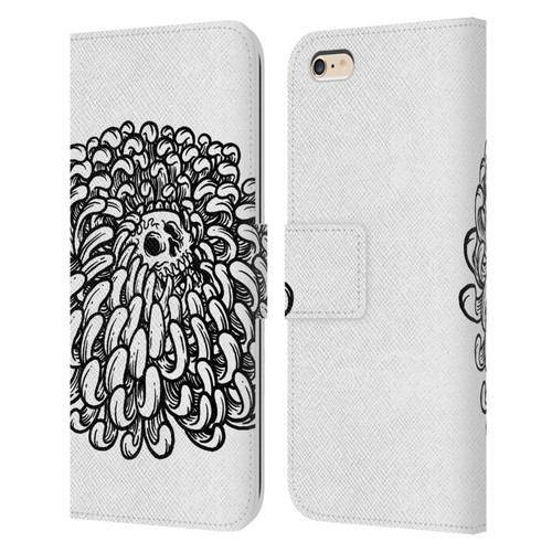 Matt Bailey Skull Flower Leather Book Wallet Case Cover For Apple iPhone 6 Plus / iPhone 6s Plus