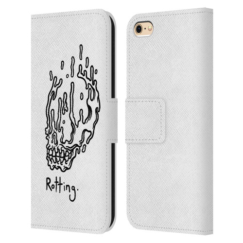 Matt Bailey Skull Rotting Leather Book Wallet Case Cover For Apple iPhone 6 / iPhone 6s