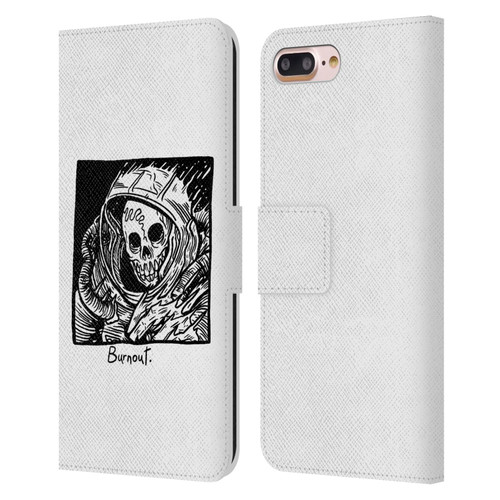Matt Bailey Skull Burnout Leather Book Wallet Case Cover For Apple iPhone 7 Plus / iPhone 8 Plus