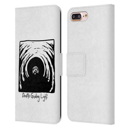 Matt Bailey Skull Deaths Guiding Light Leather Book Wallet Case Cover For Apple iPhone 7 Plus / iPhone 8 Plus