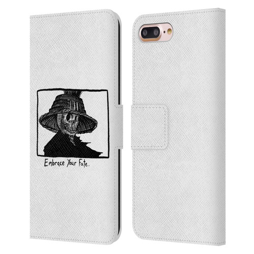 Matt Bailey Skull Embrace Your Fate Leather Book Wallet Case Cover For Apple iPhone 7 Plus / iPhone 8 Plus