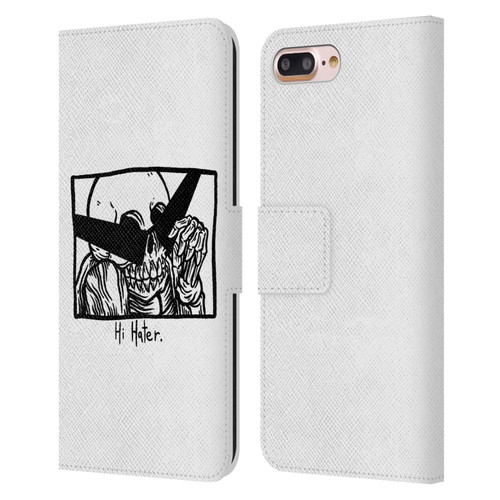 Matt Bailey Skull Hi Hater Leather Book Wallet Case Cover For Apple iPhone 7 Plus / iPhone 8 Plus