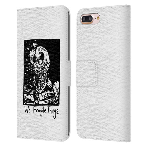 Matt Bailey Skull We Fragile Things Leather Book Wallet Case Cover For Apple iPhone 7 Plus / iPhone 8 Plus