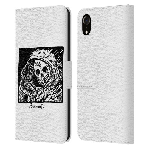Matt Bailey Skull Burnout Leather Book Wallet Case Cover For Apple iPhone XR