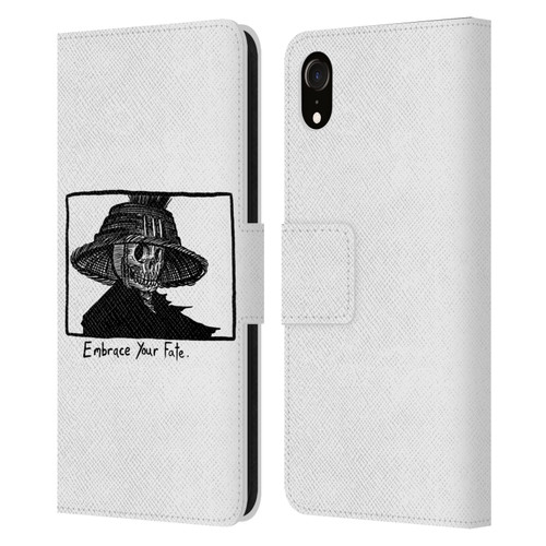 Matt Bailey Skull Embrace Your Fate Leather Book Wallet Case Cover For Apple iPhone XR